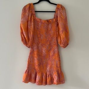 Intermix Alexie Orange mini dress size M